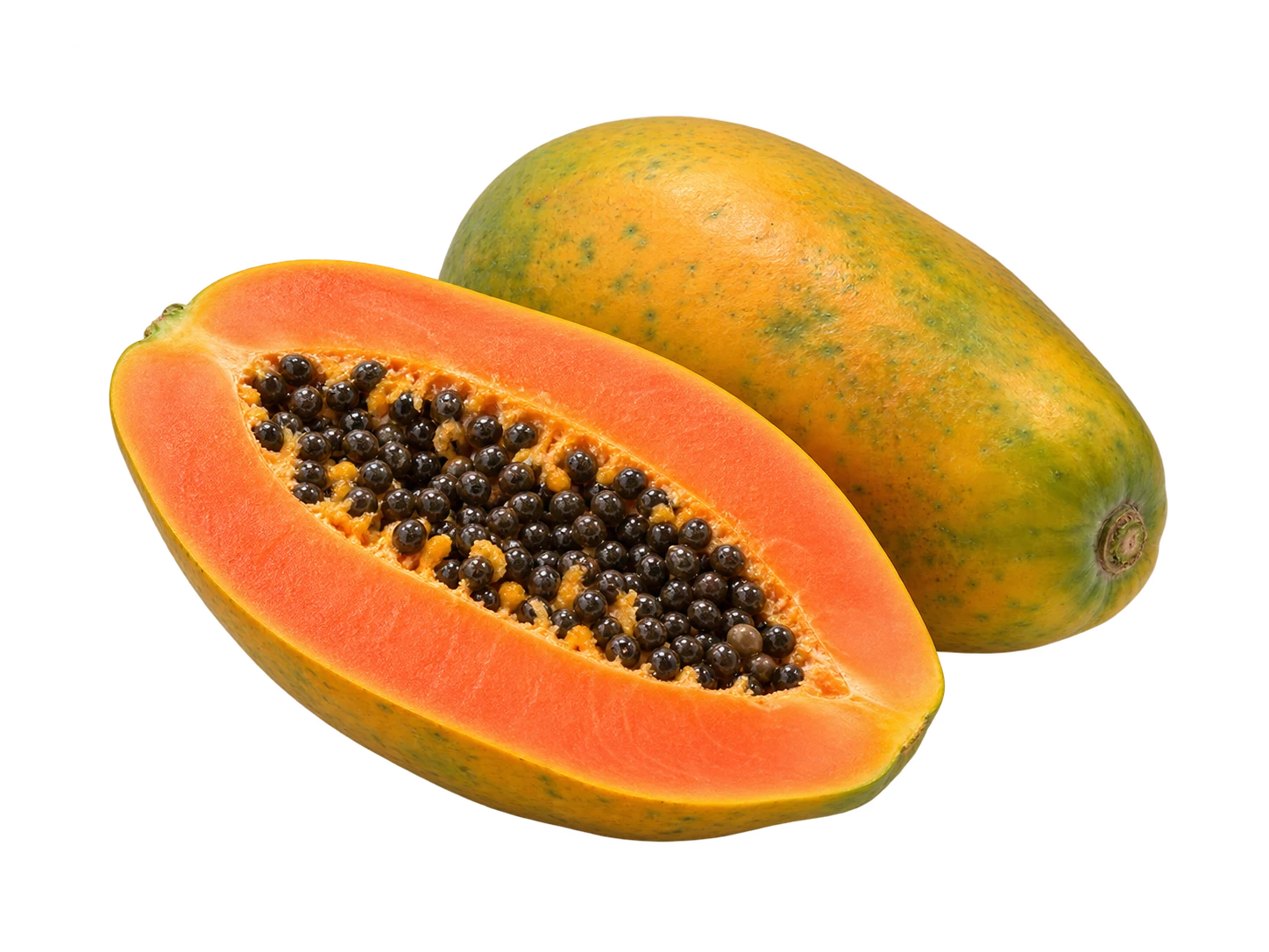 Lechoza entera y media lechoza abierta, fruta fresca al por mayor